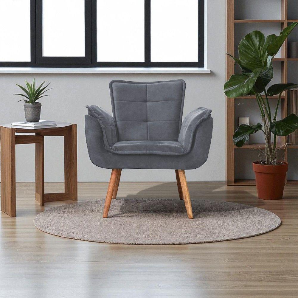 Poltrona Rafaela Veludo Grafite Conlflex Grafite - 2