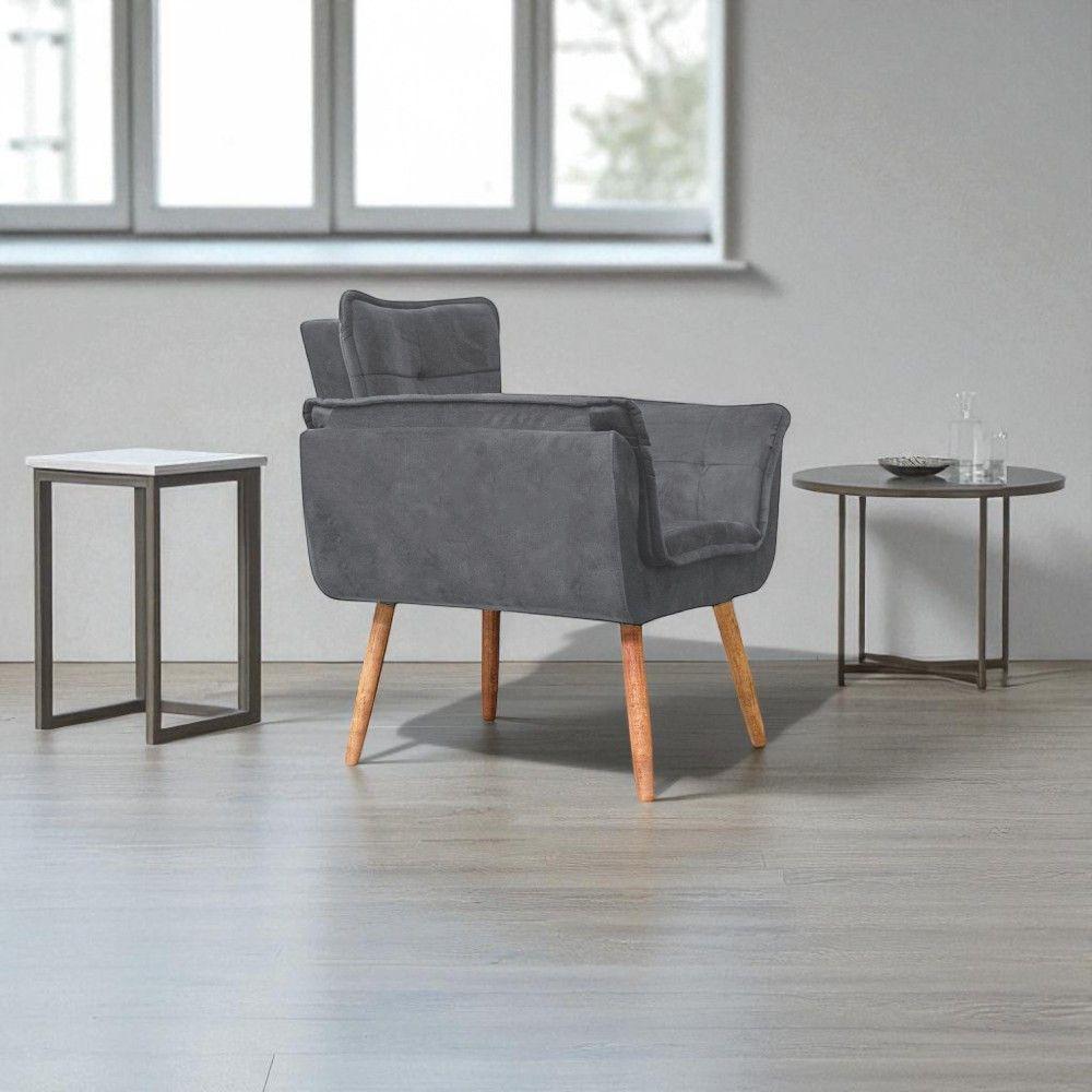 Poltrona Rafaela Veludo Grafite Conlflex Grafite - 3