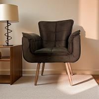 Poltrona Rafaela Veludo Chocolate Conlflex Chocolate - 2