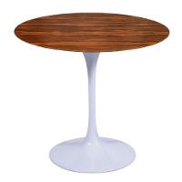 Mesa Saarinen Redonda Pau Ferro 150cm - Base Branca - 1