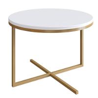 Mesa Volpi Baixa Estrutura Dourada - Branca - 1