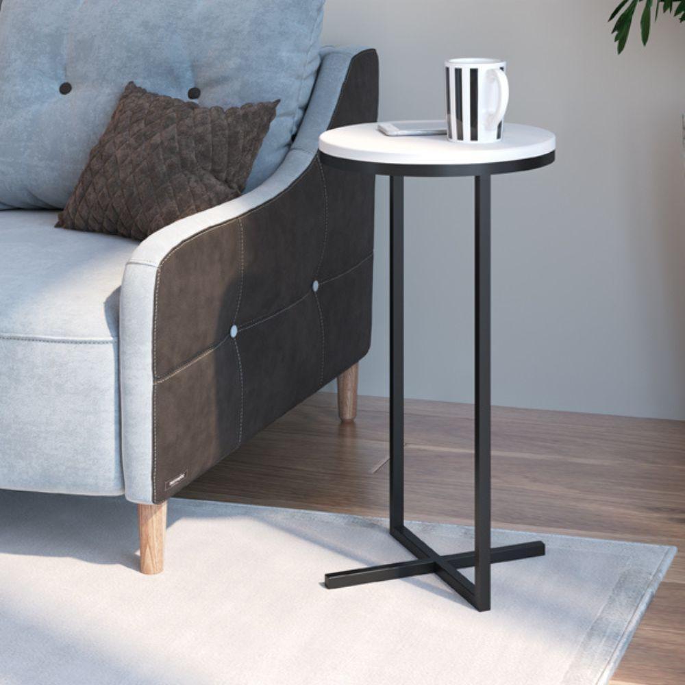 Mesa Volpi Alta Estrutura Preta - Branca - 2