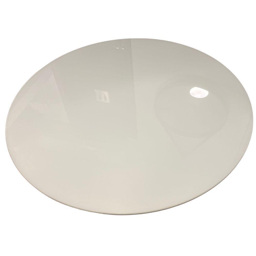 Mesa Ravena 120x120cm Redonda Castanho Vidro Off White - 3