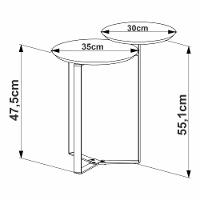 Mesa Lateral Dupla Base Preta - Hanover - 3