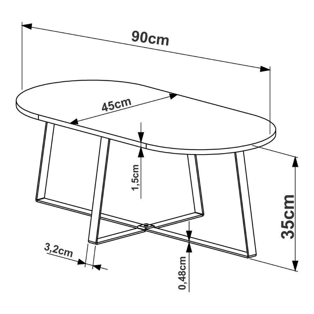 Mesa De Centro Oval Média - Hanover - 3