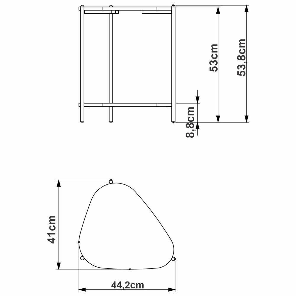 Mesa Lateral Base Dourada - Nero - 3