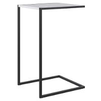 Mesa Lateral 64cm Estrutura Preta - Branca - 1