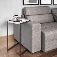 Mesa Lateral 64cm Estrutura Preta - Branca - 2