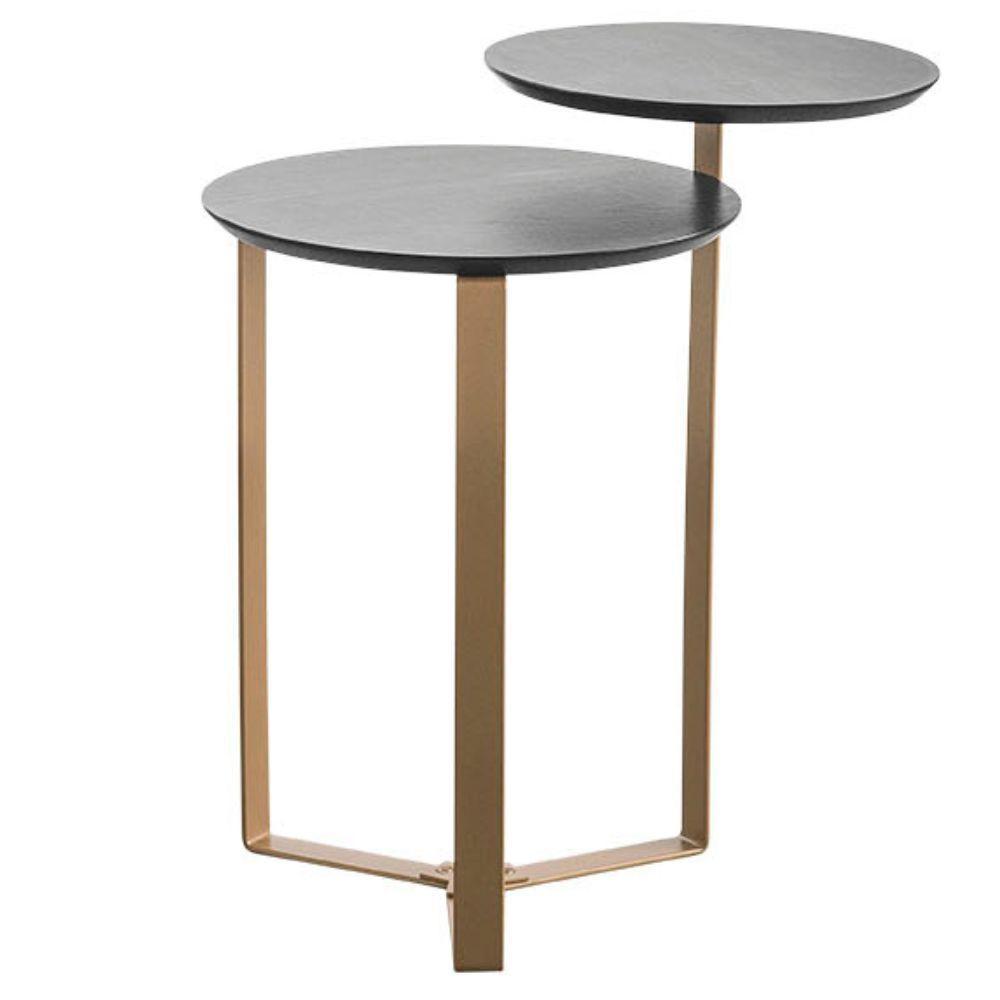 Mesa Lateral Dupla Base Dourada - Nero - 2