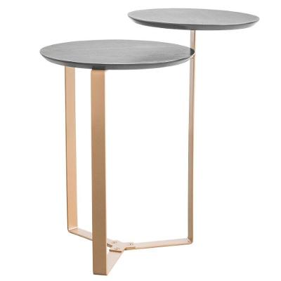 Mesa Lateral Dupla Base Dourada - Nero