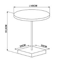Mesa Lateral 52cm Estrutura Preta - Nero - 3