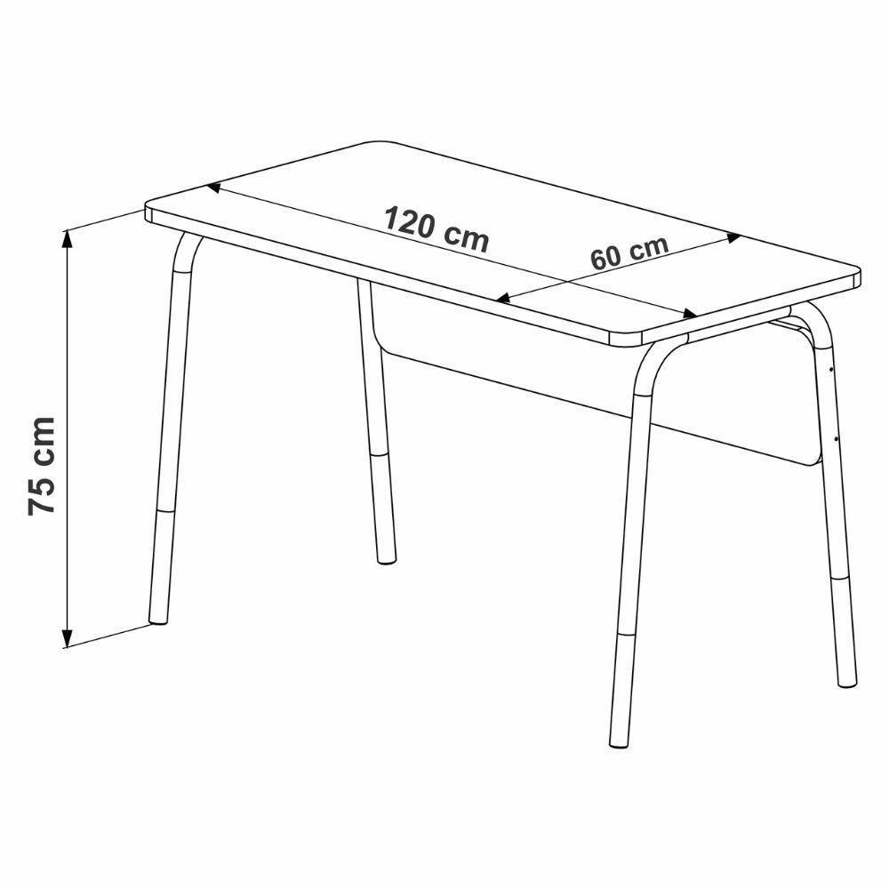Mesa Escrivaninha Flexus 120cm - Hanover E Branco - 3