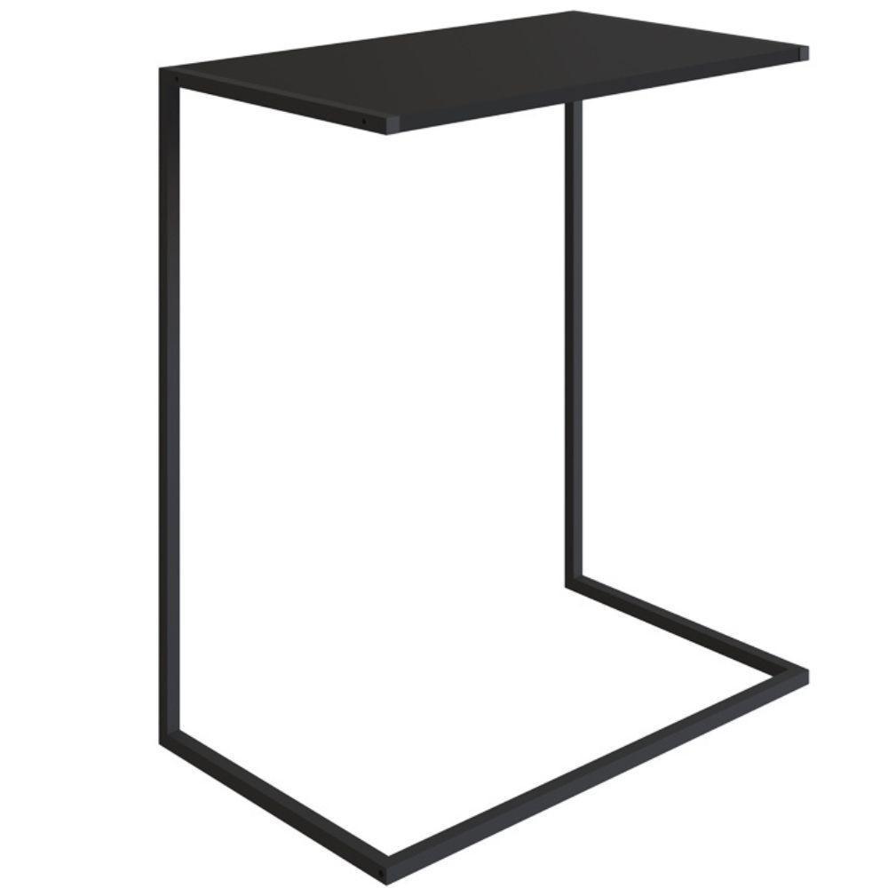 Mesa Lateral 67cm Estrutura Preta - Preta - 1