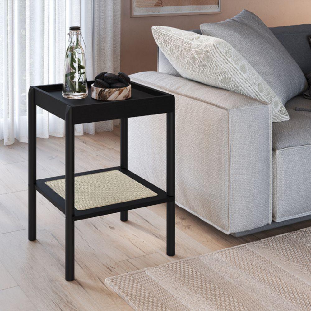 Mesa Lateral Com Pés Em Madeira Oslo - Nero - 3
