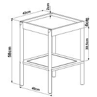 Mesa Lateral Com Pés Em Madeira Oslo - Nero - 2