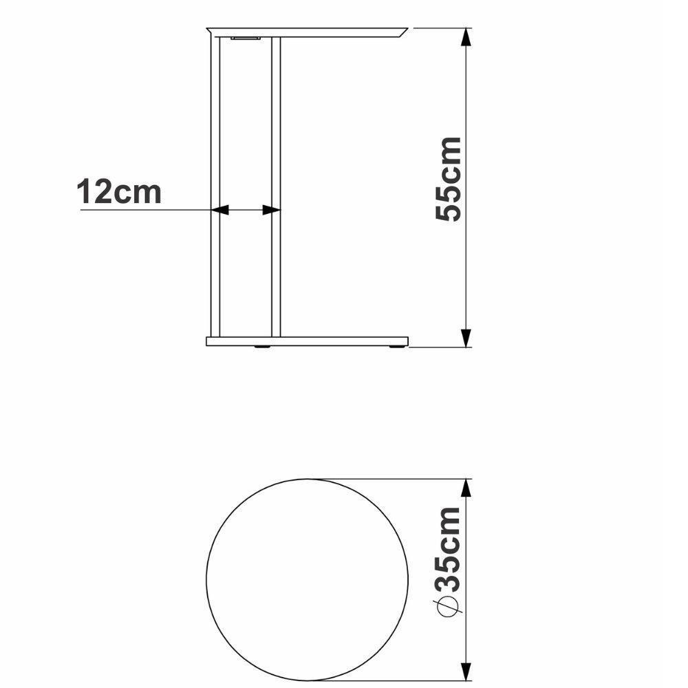 Mesa Lateral Redonda 55cm - Nero - 3