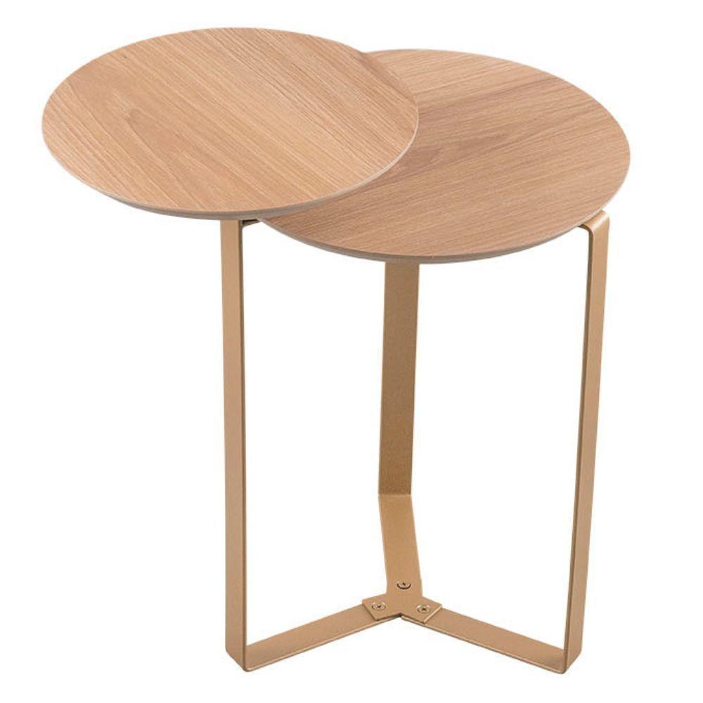 Mesa Lateral Dupla Base Dourada - Hanover - 2