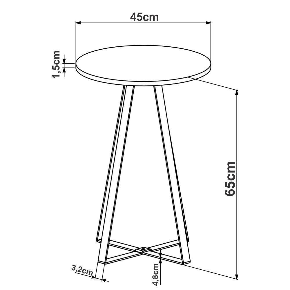 Mesa Lateral 65cm - Nero - 3