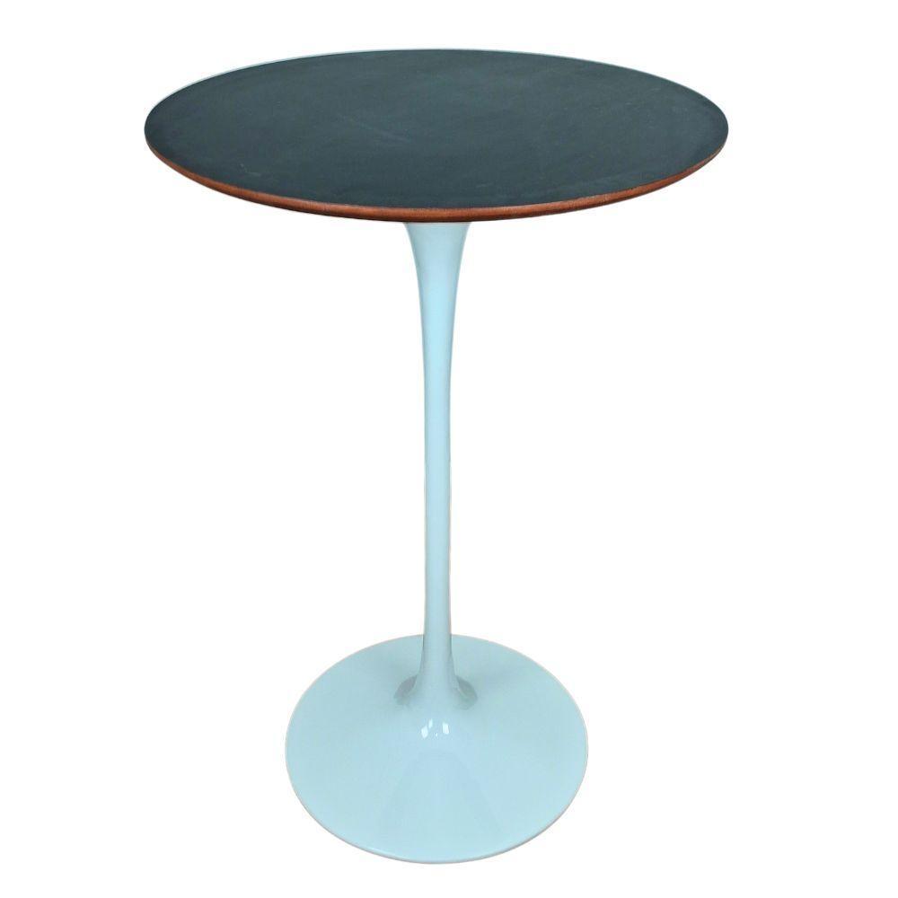 Mesa Saarinen Bistrô Fórmica Preta 70cm - Base Branca - 1