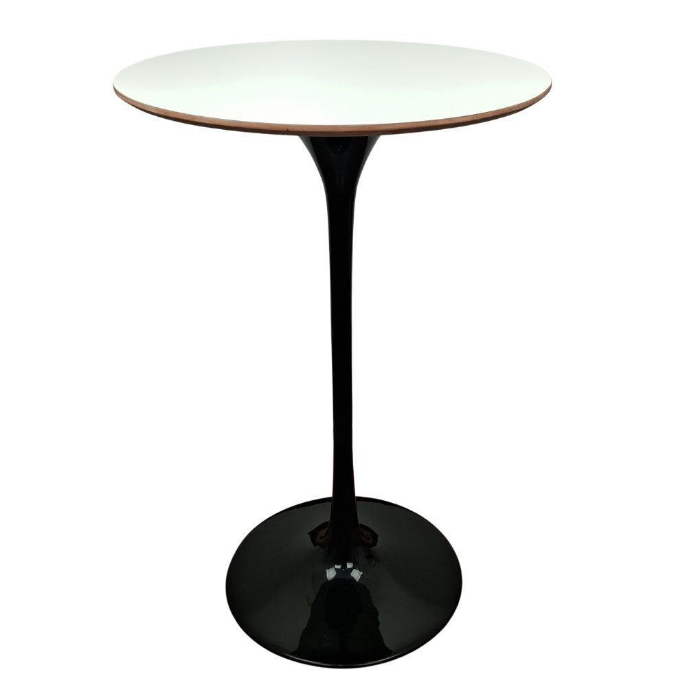 Mesa Saarinen Bistrô Fórmica Branca 70cm - Base Preta - 1