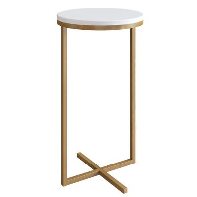 Mesa Volpi Alta Estrutura Dourada - Branca