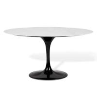 Mesa Saarinen Oval Carrara 135x90cm - Base Preta - 1