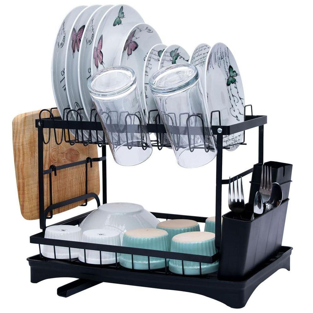 Escorredor De Louça Prato Copo Talheres Utensilios Pia Mesa Bancada Cozinha Multiuso Limpeza Resistente - 1