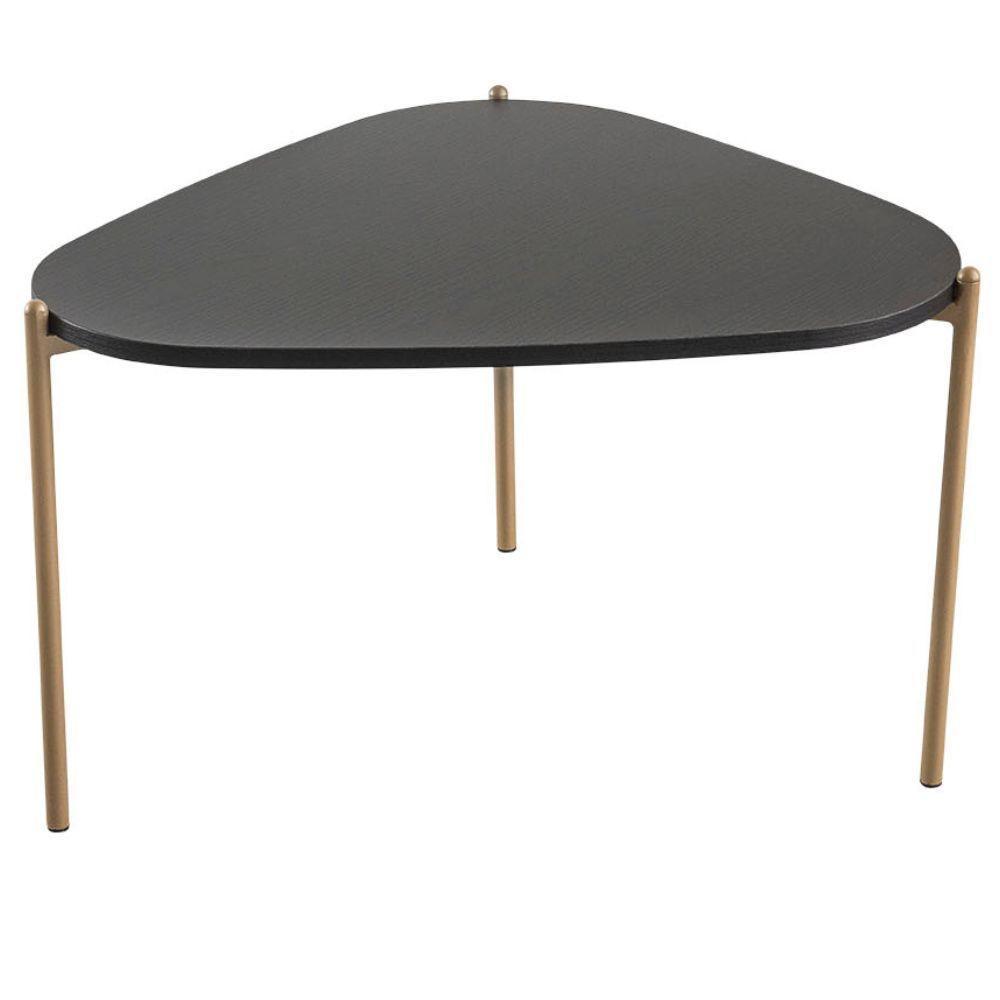 Mesa De Centro Alta Base Dourada - Nero - 1