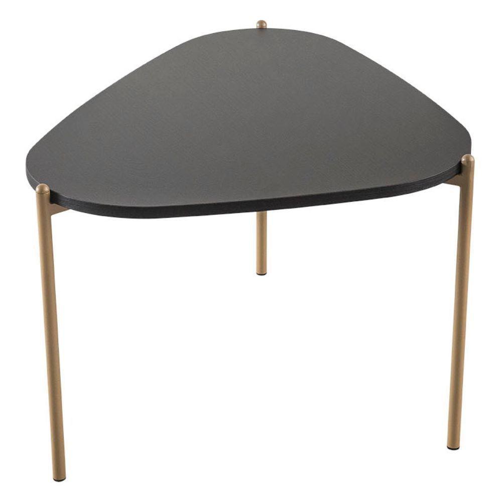 Mesa De Centro Alta Base Dourada - Nero - 2