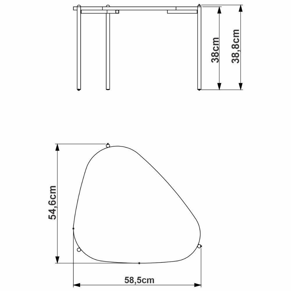 Mesa De Centro Alta Base Preta - Nero - 3