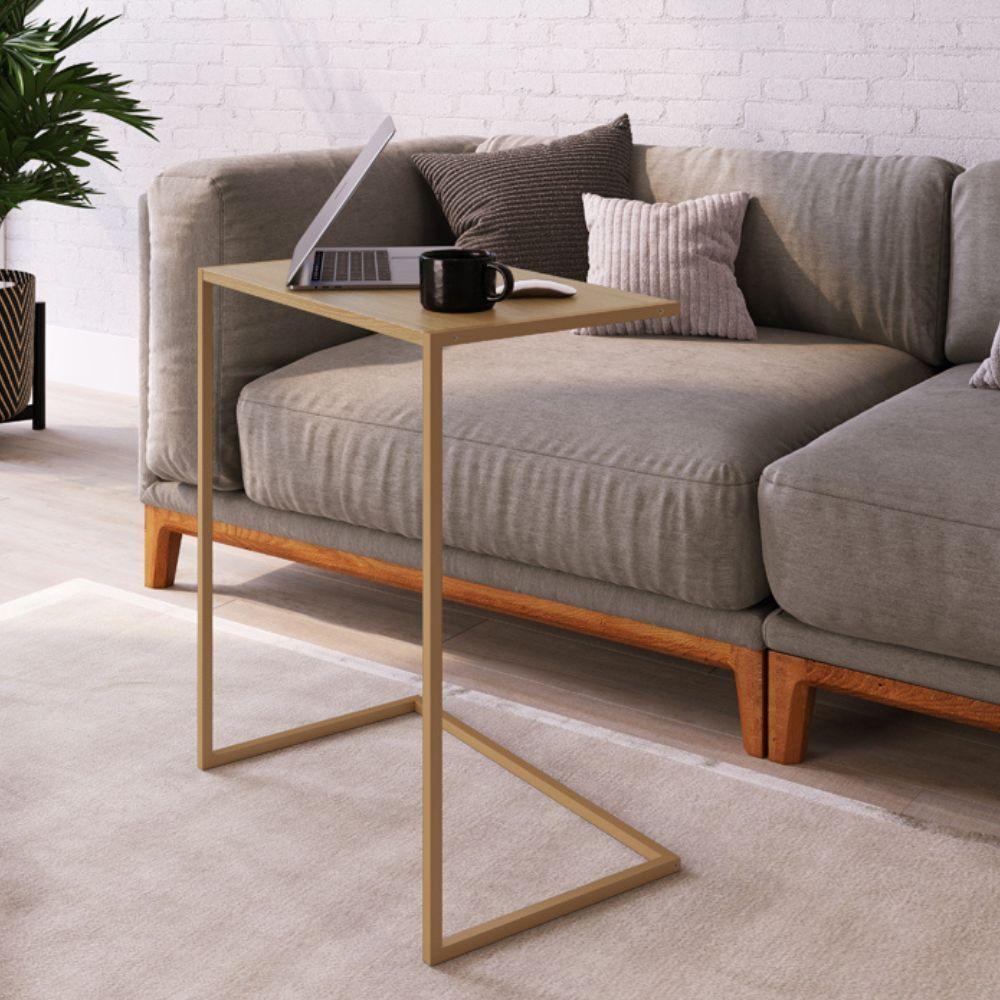 Mesa Lateral 67cm Estrutura Dourada - Hanover - 2
