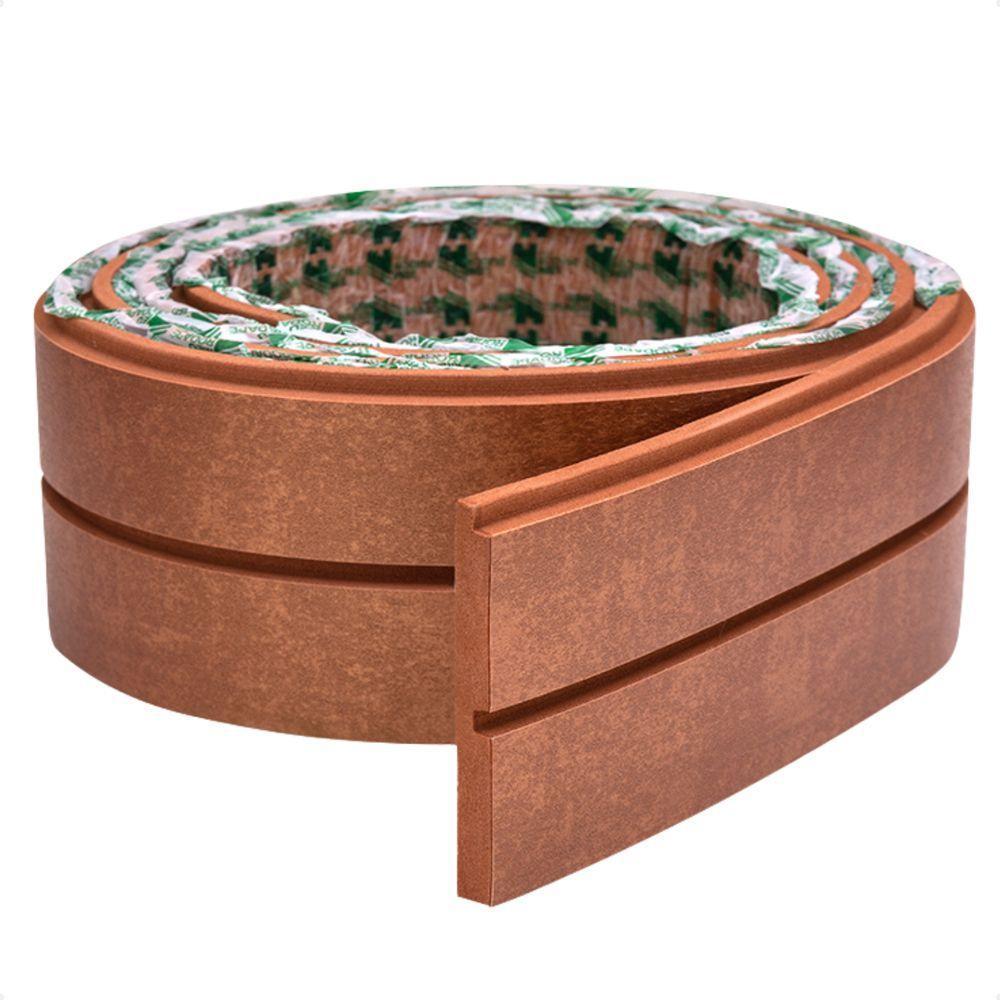 Painel Ripado De Eva Laminado Autocolante Flexível Rolo 10mt Linha Urban Plus Bronze Com Textura Amadeirado - 1