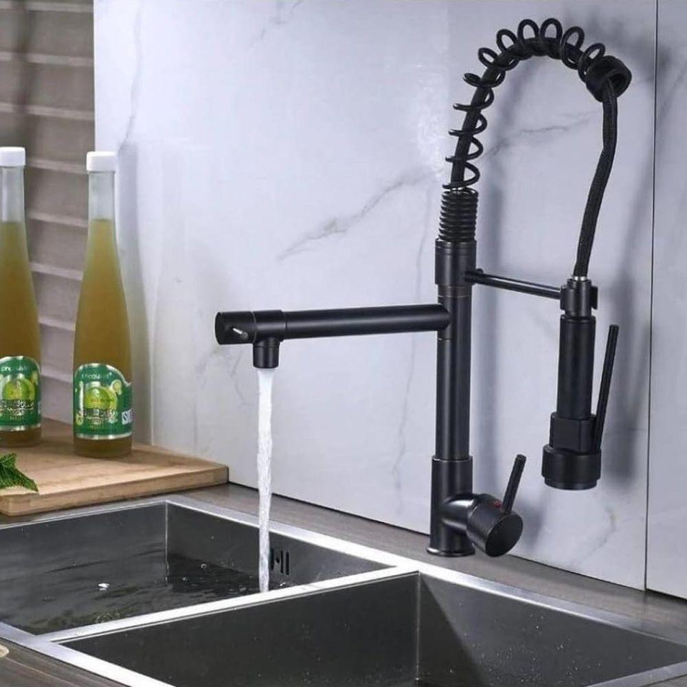 Torneira Gourmet Luxo Cozinha Monocomando Dois Jatos Aerador Misturador Agua Quente Fria Mesa Bancada Resistente - 3