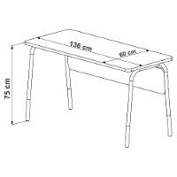 Mesa Escrivaninha Flexus 136cm - Hanover E Branco - 3