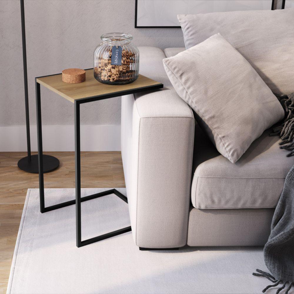 Mesa Lateral 64cm Estrutura Preta - Vermont - 2