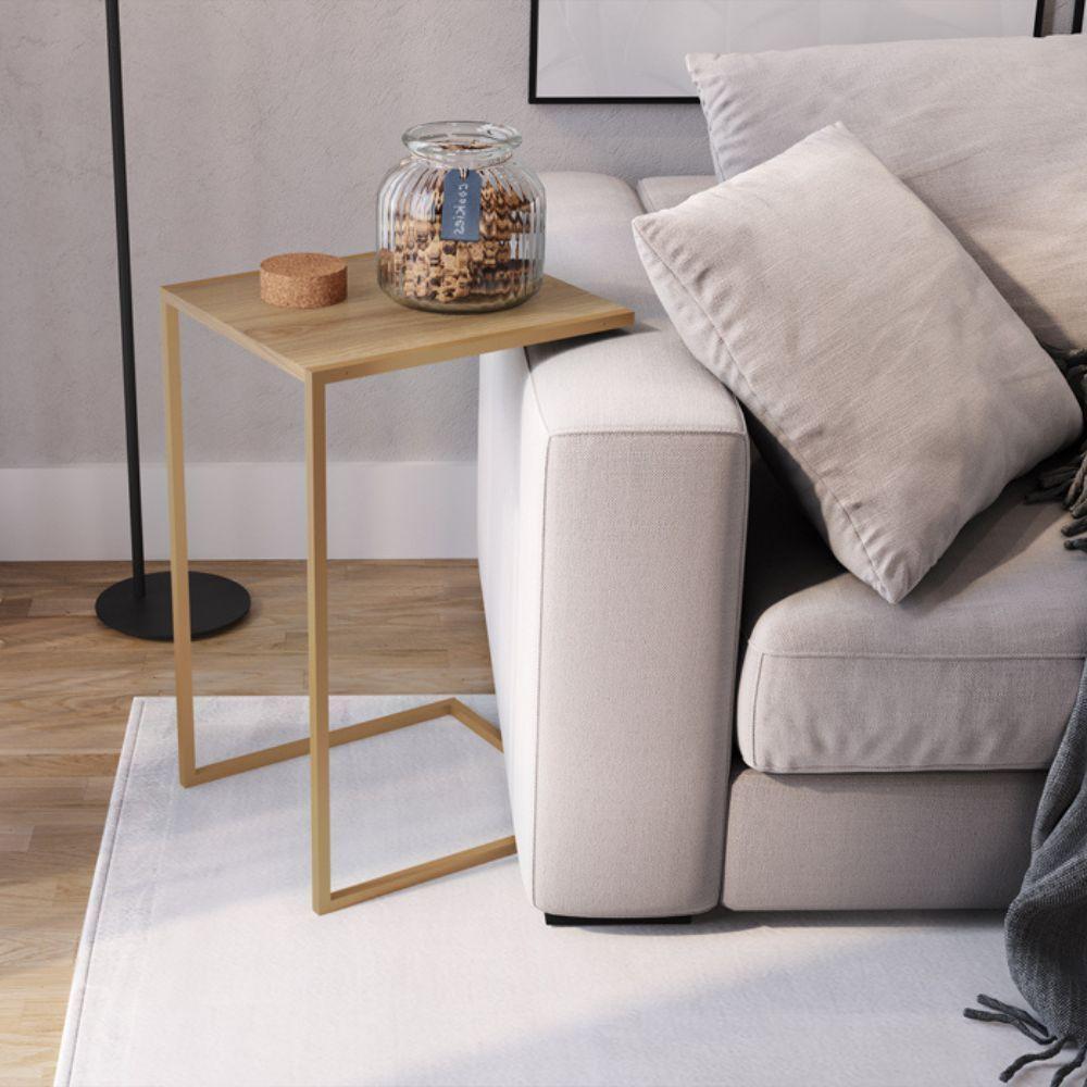 Mesa Lateral 64cm Estrutura Dourada - Hanover - 2
