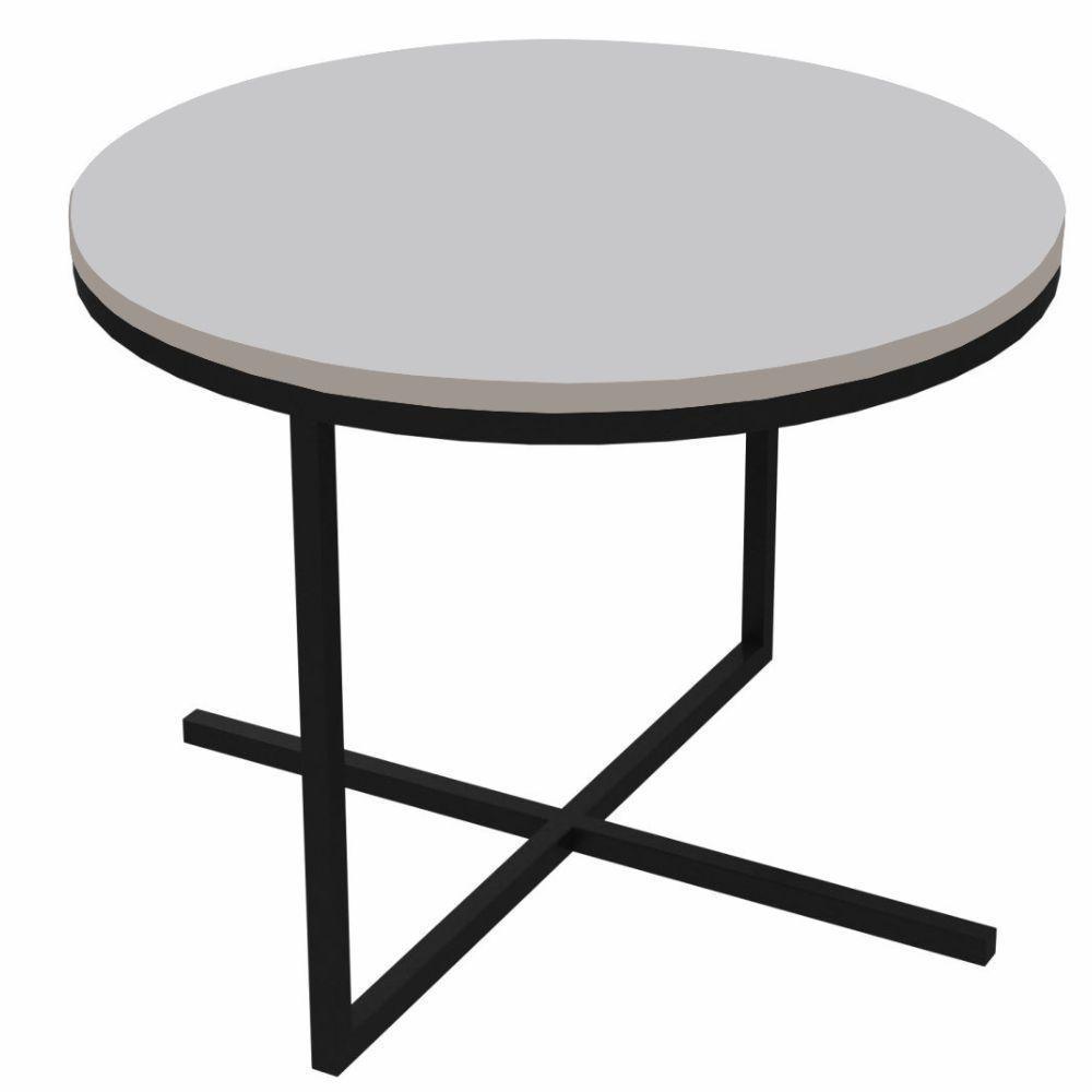 Mesa Volpi Baixa Estrutura Preta - Branca - 1