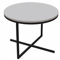 Mesa Volpi Baixa Estrutura Preta - Branca - 1