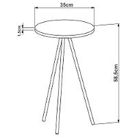Mesa Lateral 60cm Pé Palito - Hanover - 3