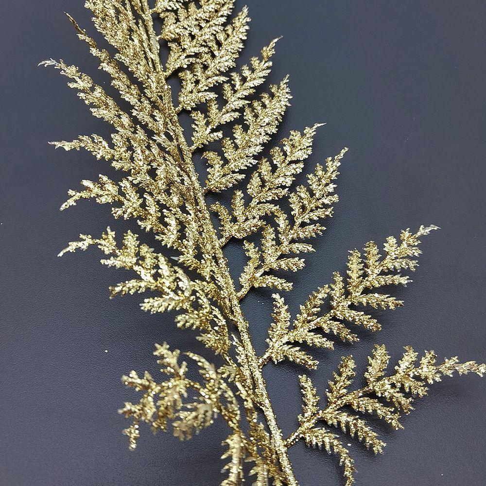 Ramos Galhos Arranjo Dourado Enfeite Natalino 50cm Kit 18pçs - 3