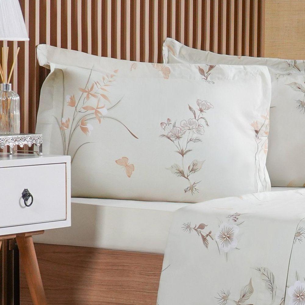 Jogo De Cama Casal 4 Pçs 200 Fios 100% Algodão 140x190x35cm Organique - 2