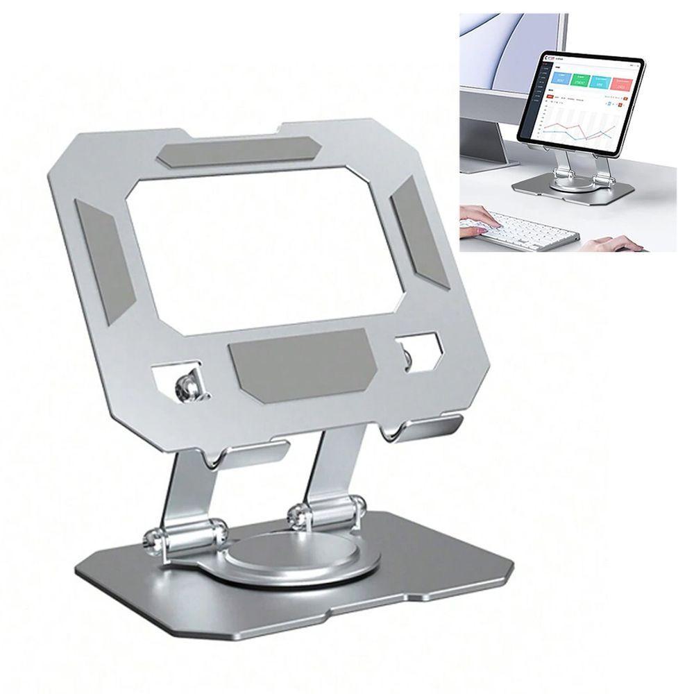 Suporte Mesa Notebook Tablet Celular Dobravel 360 Graus Aço Carbono Giratorio Ajustavel Laptop Netbook Resistente Antidarrante - 1