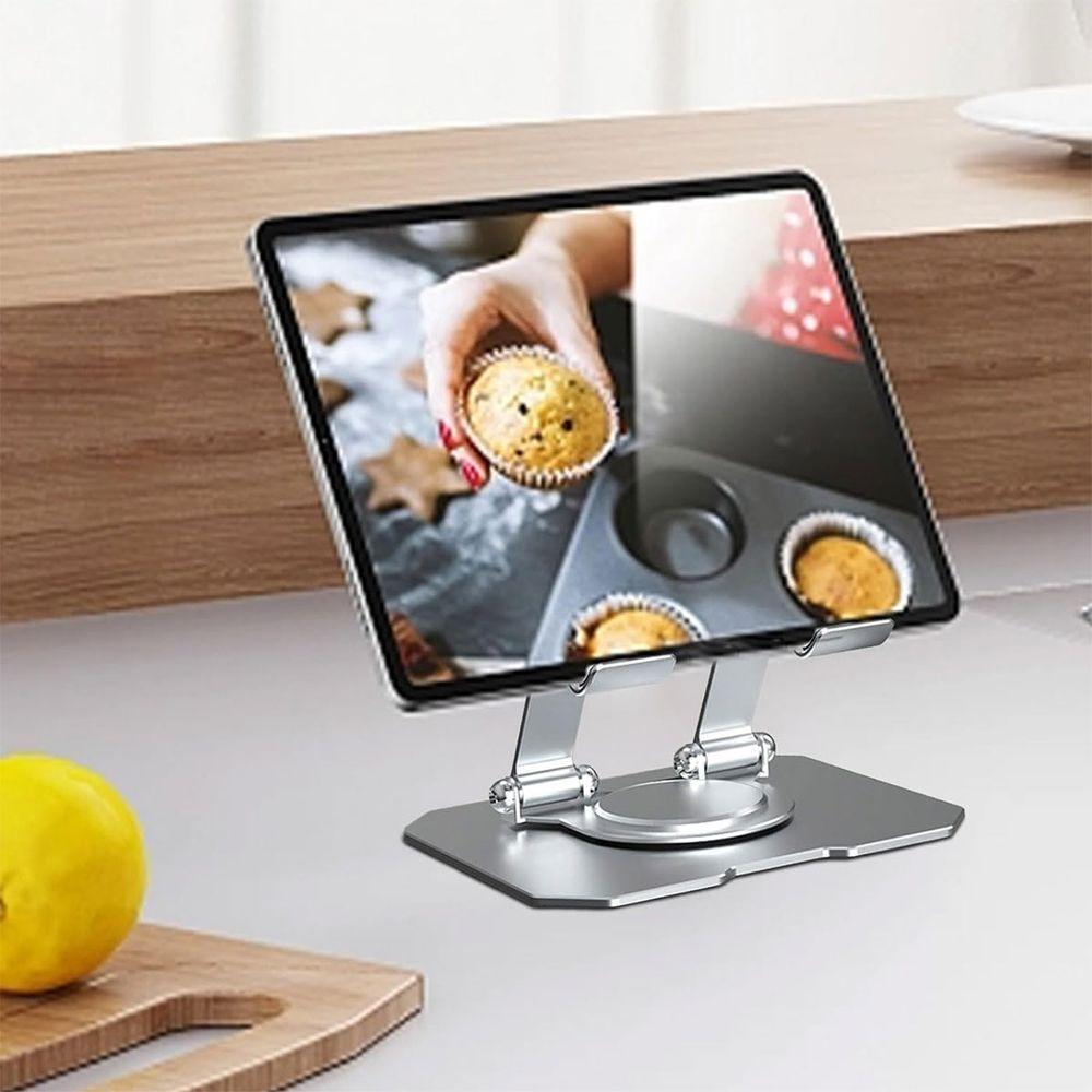 Suporte Mesa Notebook Tablet Celular Dobravel 360 Graus Aço Carbono Giratorio Ajustavel Laptop Netbook Resistente Antidarrante - 7