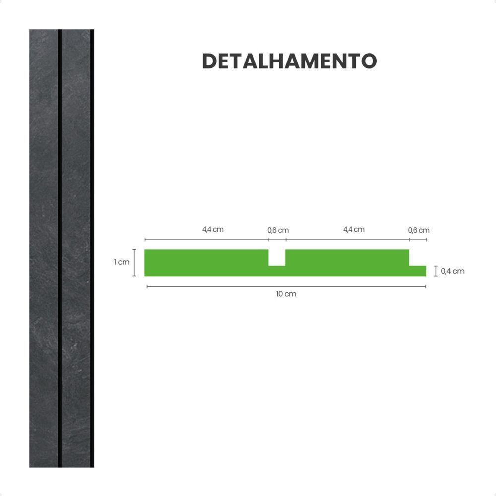 Painel Ripado De Eva Laminado Autocolante Flexível Rolo 10mt Linha Urban Plus Black Com Textura | Preto - 5