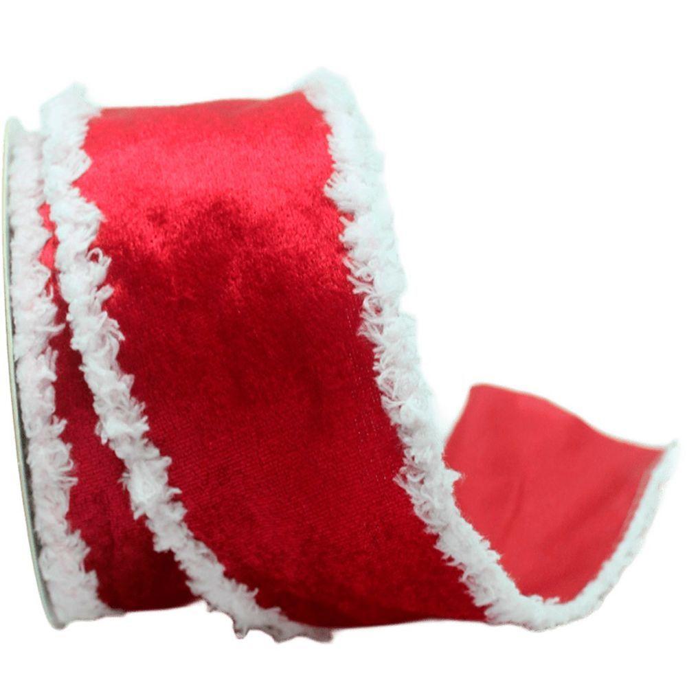 Kit 6 Fitas Aramadas Vermelha Decoração Natalina 6,3cm 9,14m - 3