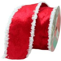 Kit 6 Fitas Aramadas Vermelha Decoração Natalina 6,3cm 9,14m - 2