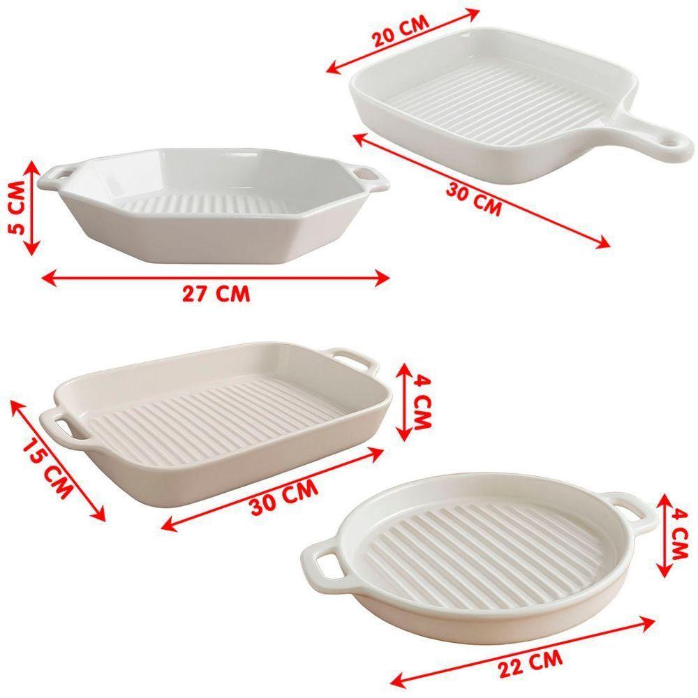 Travessas Assadeiras Petisqueiras Cerâmica Servir Jogo 4pçs - 6