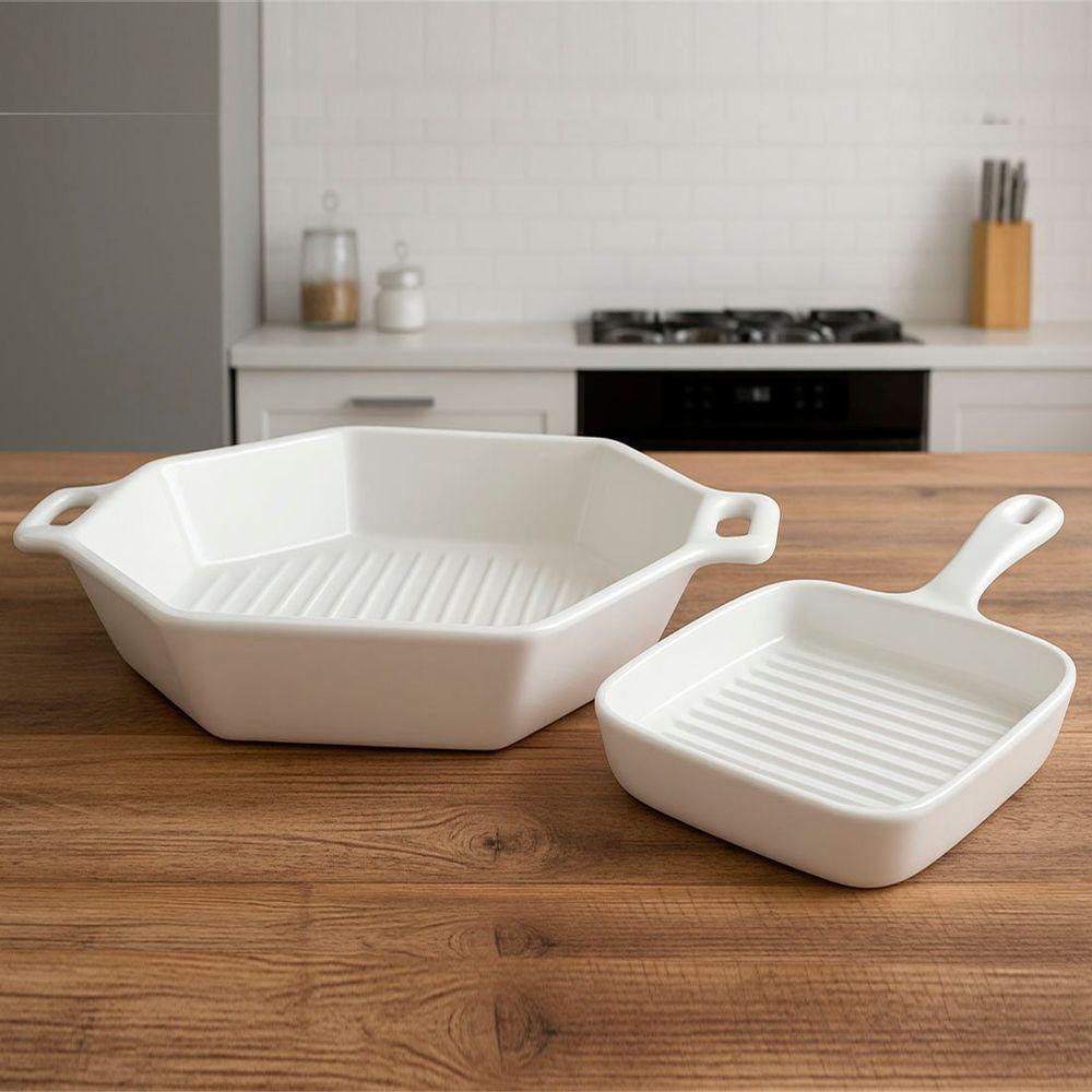 Travessas Petisqueira Assadeira Restaurante Servir Jogo 2pçs - 1