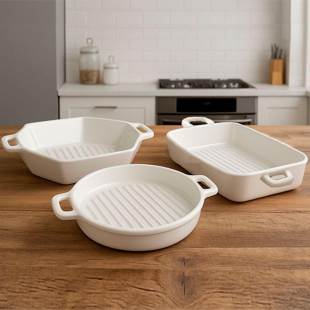 Travessas Petisqueiras Assadeiras Cerâmica Servir Jogo 3pçs - 1