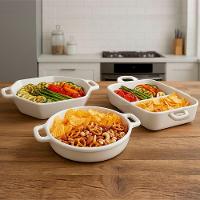 Travessas Petisqueiras Assadeiras Cerâmica Servir Jogo 3pçs - 2